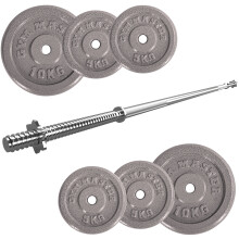 GYM MASTER Standard 5ft Barbell and 40kg Cast Iron Weight Set