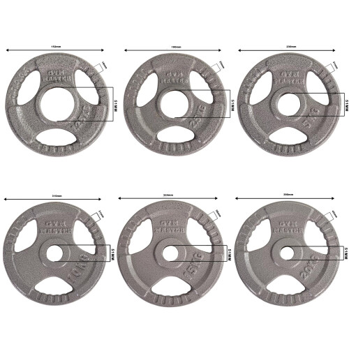 (5ft) GYM MASTER Olympic Bar and Cast Iron Weight Plates Set 1