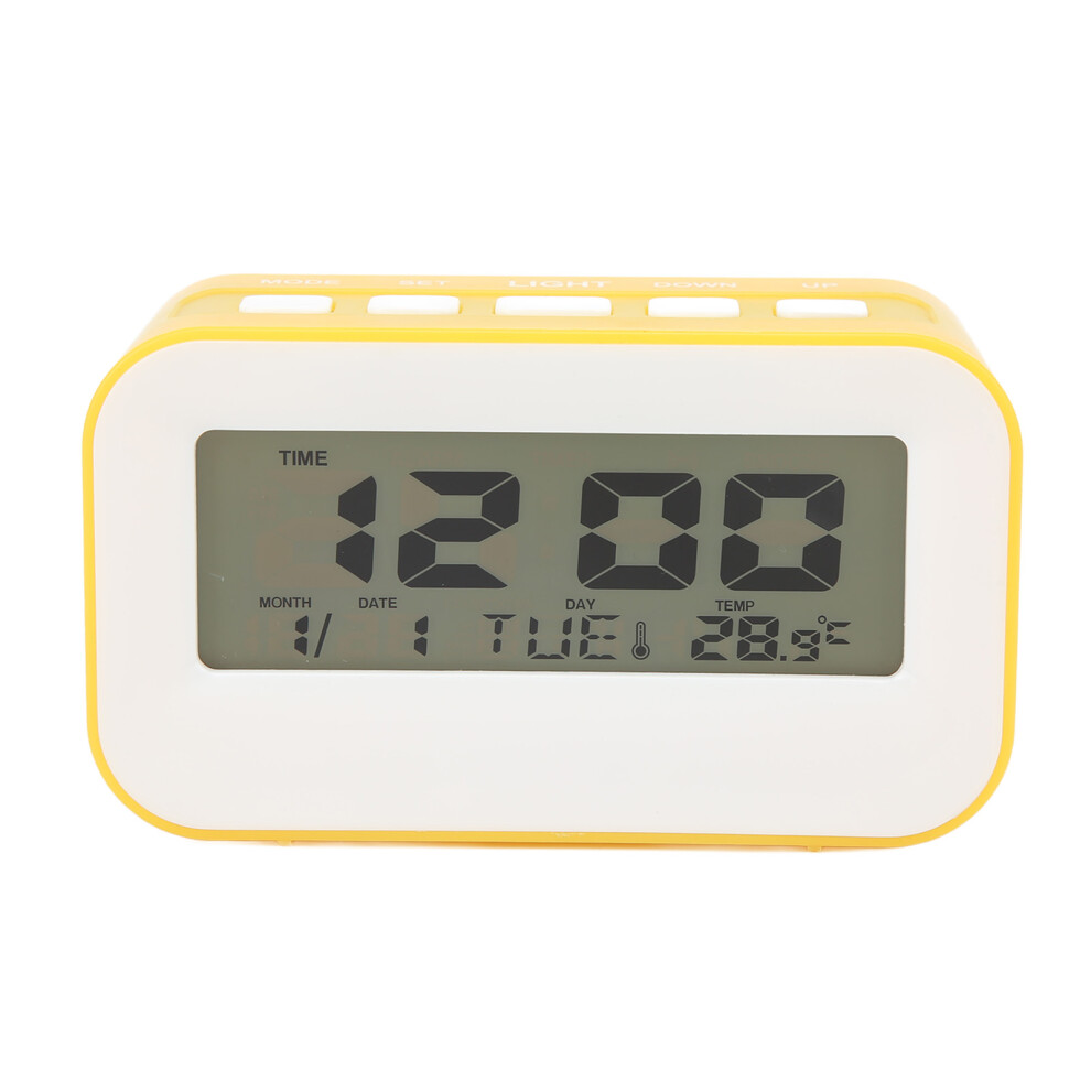Lcd Kids Alarm Clock Backlight Musical Alarms Yellow