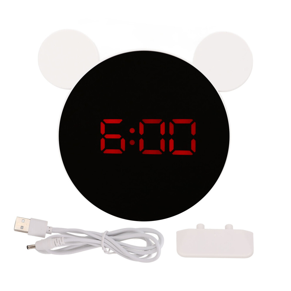 Mirrored Digital Alarm Clock Cute Mice Ear Shape