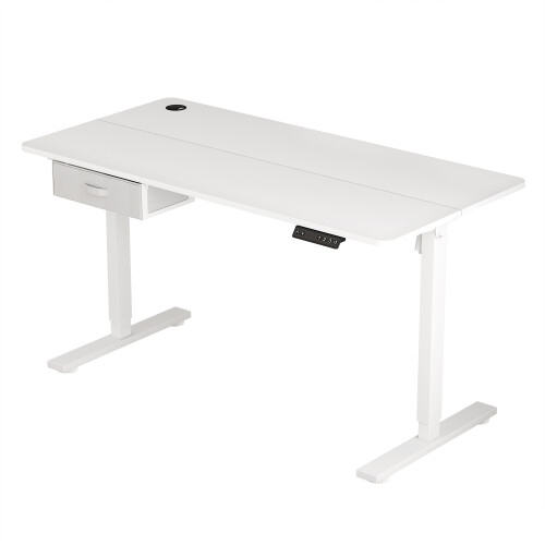 MCC (WHITE, 100CM) Easton Height Adjustable Electric Desk with Drawer 2