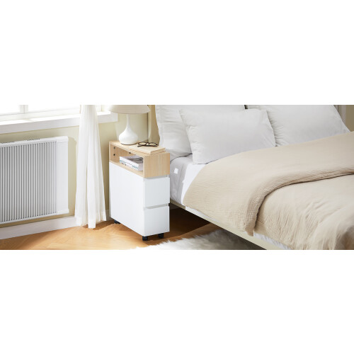 SoBuy Υπουργικό με Ρόδες 2 Συρτάρια 50x20x60cm 1