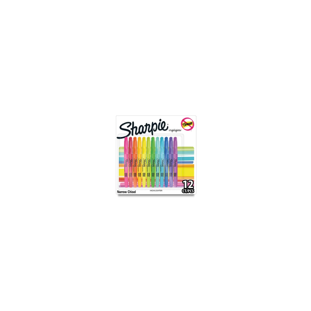 Sharpie Pocket Highlighters Chisel Tip Assorted (Pk Of 12)