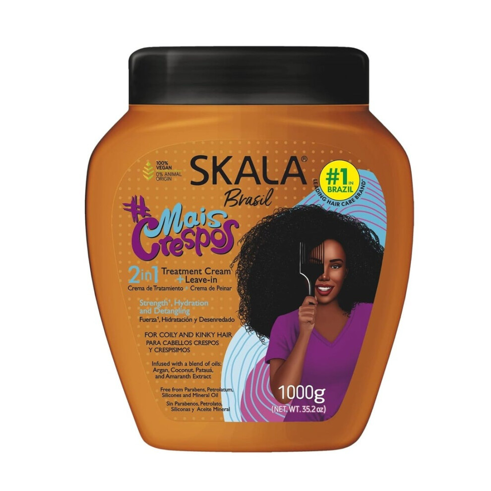 Cream Skala Skala Brasil Super Curly 2-In-1 Hair Treatment & Leave-In For Curly & Coily Hair - 1000Ml