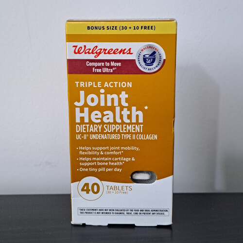 Walgreens Triple Action Joint Health Dietary Supplement, 40 Tablets