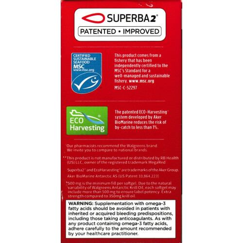 Walgreens Antarctic Krill Oil Extra Strength 500 mg, 40 Softgels 2