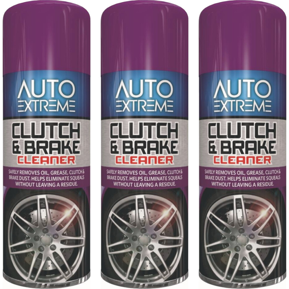 3 X 400Ml Clutch And Break Dust Cleaner Spray Oil & Grease Removes 5061097233714