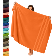 Extra Large Super Jumbo Bath Sheet 100x200cm Egyptian Cotton Soft XXL Bath Sheet (Orange)