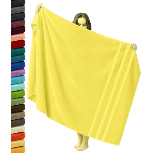 Extra Large Super Jumbo Bath Sheet 100x200cm Egyptian Cotton Soft XXL Bath Sheet (Lemon)