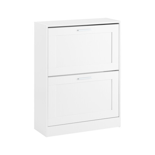 SoBuy Meuble à Chaussures 2 Abattants Blanc FSR137-W