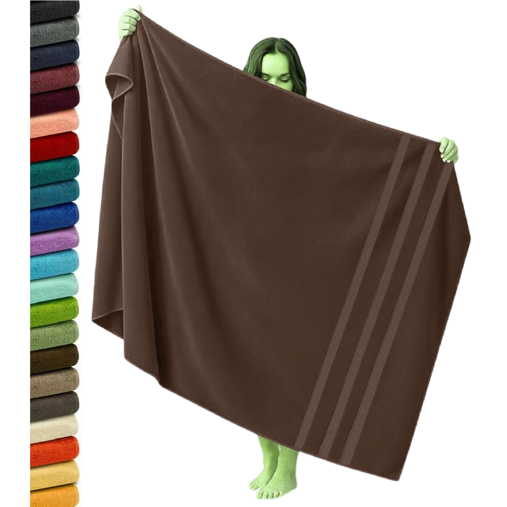 Extra Large Super Jumbo Bath Sheet 100x200cm Egyptian Cotton Soft XXL Bath Sheet (Brown)-image-OPC-PJ8KQJK-NEW