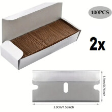 2X Single Edge Razor Blades Set 100pcs Steel Replacement Blades for Window Glass Scraper Paint Removal Cleaning Tools