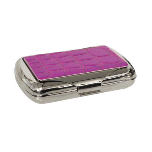 Pink croc effect tobacco tin with Clipper lighter