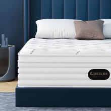 Queblox 3FT Single Mattress, 11 Inch7-Zone Pocket Sprung Mattress with Memory Foam and Soft Knitted Fabric, Medium Firm,
