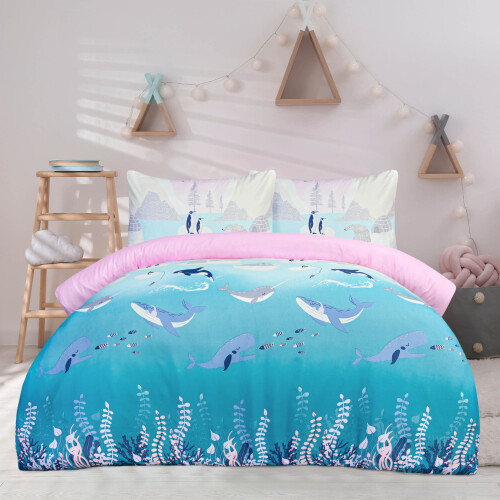 (Double) Artic Animals Complete bedding Set - Lilac 2