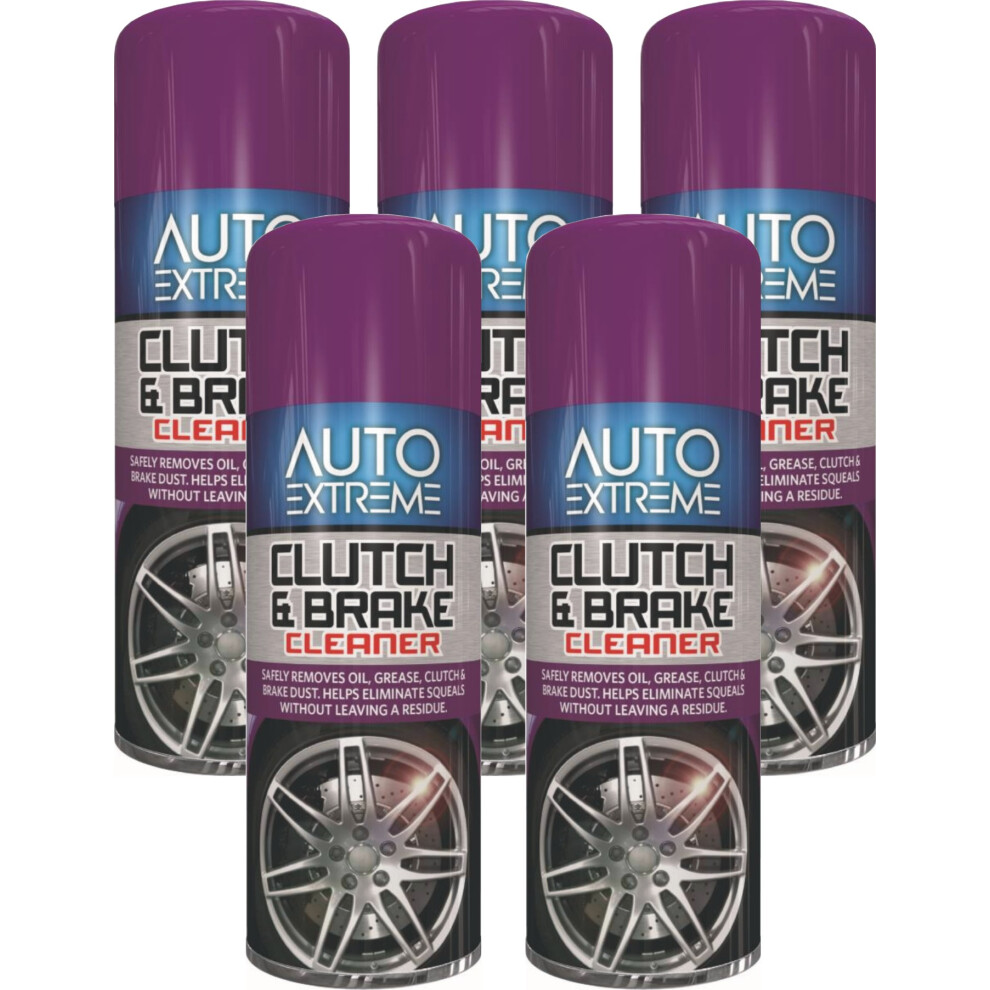 5 X 400Ml Clutch And Break Dust Cleaner Spray Oil & Grease Removes 5061097233738