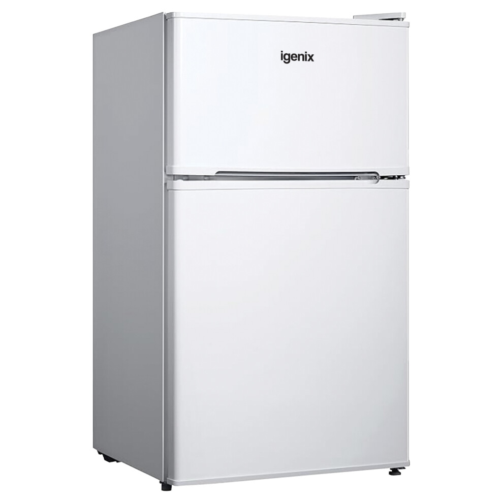 Igenix IG347FF Freestanding Under Counter Fridge Freezer with 2 Shelves and 1 Salad Drawer, Reversible Door, 47 cm Wide, White