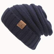 (Dark Blue) Hat Womens Knitted Fashion Comfortable Simple Autumn And Winter Outdoor Warm