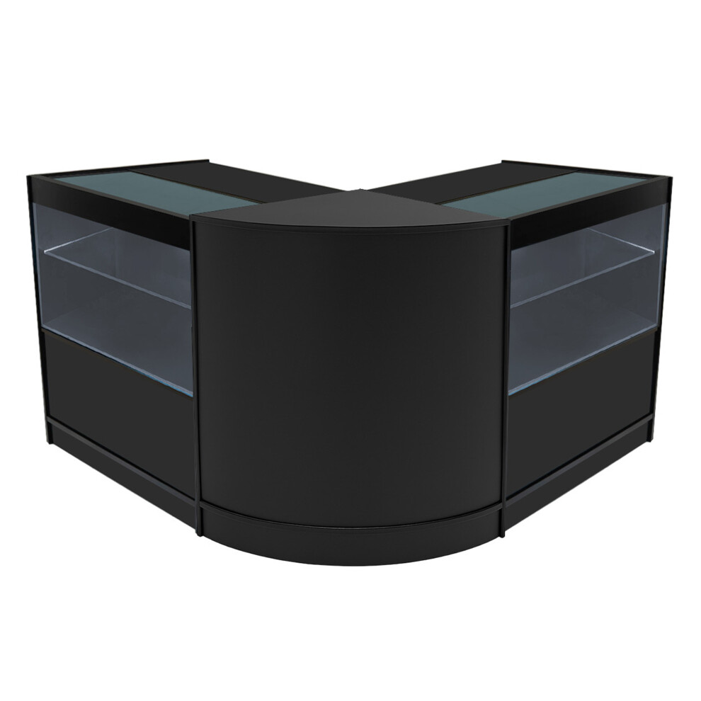 Monstershop (2 X 900Mm W Counters & 1 X 600Mm W Corner Unit - ) Shop Counter Set Selene Led Lockable Black/Light Size 2