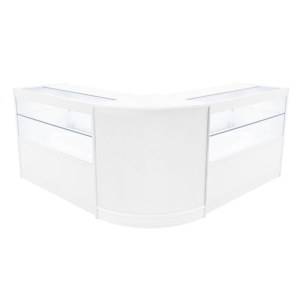 Monstershop (2 X 1200Mm W Counters & 1 X 600Mm W Corner Unit - ) Shop Counter Set Selene Led Lockable White/Light Size 2