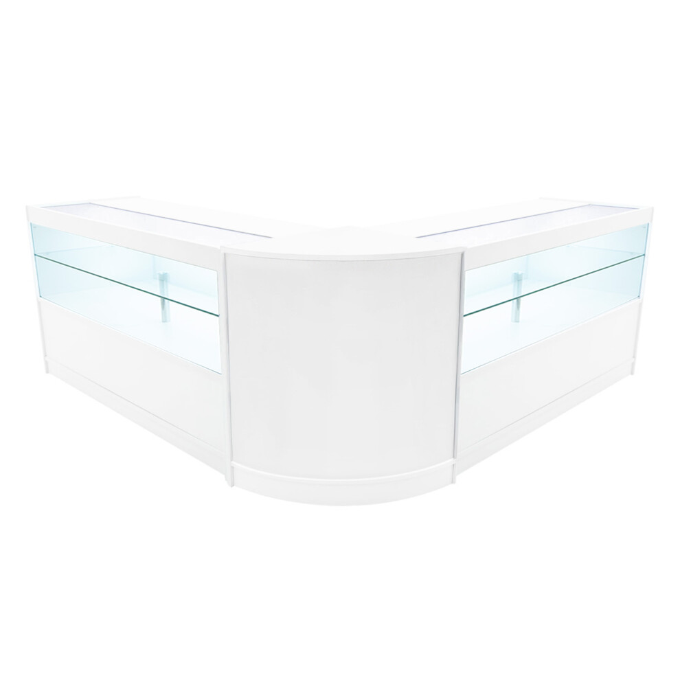 Monstershop (2 X 1500Mm W Counters & 1 X 600Mm W Corner Unit - ) Shop Counter Set Selene Led Lockable White/Light Size 2