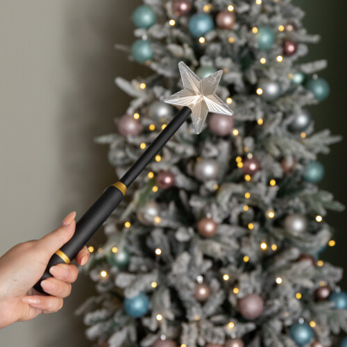 33cm Battery Operated Light up Black Remote Control Magic Wand with Connector 2