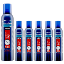 6 x 250ml Vaseline Men Active Dry Anti-Perspirant Deodorant Body Spray