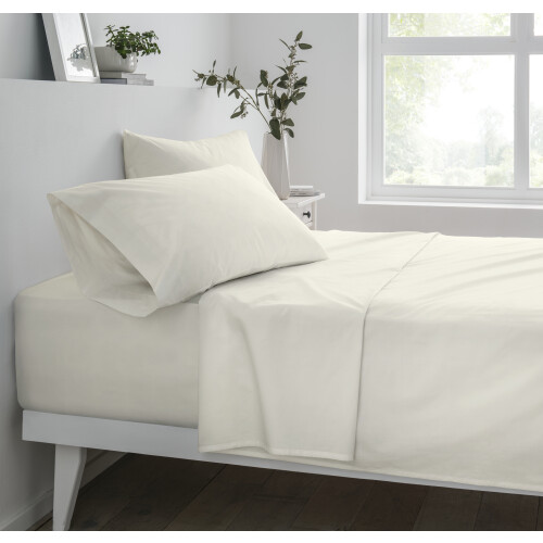(King ) Polycotton Bed Linen Fitted Fitted sheet - Ivory