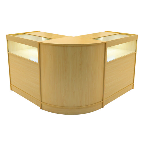 Comptoir de Ventes Verouillables en MDF Érable à LED Ensemble Iris B900 CM60