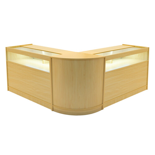 Comptoir de Ventes Verouillables en MDF Érable à LED Ensemble Iris B1200 CM60