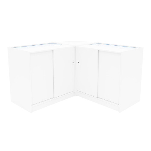 Comptoir de Ventes Verouillables en MDF Blanc à LED Ensemble Iris B900 CM60 2