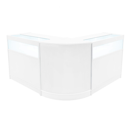 Comptoir de Ventes Verouillables en MDF Blanc à LED Ensemble Iris B900 CM60