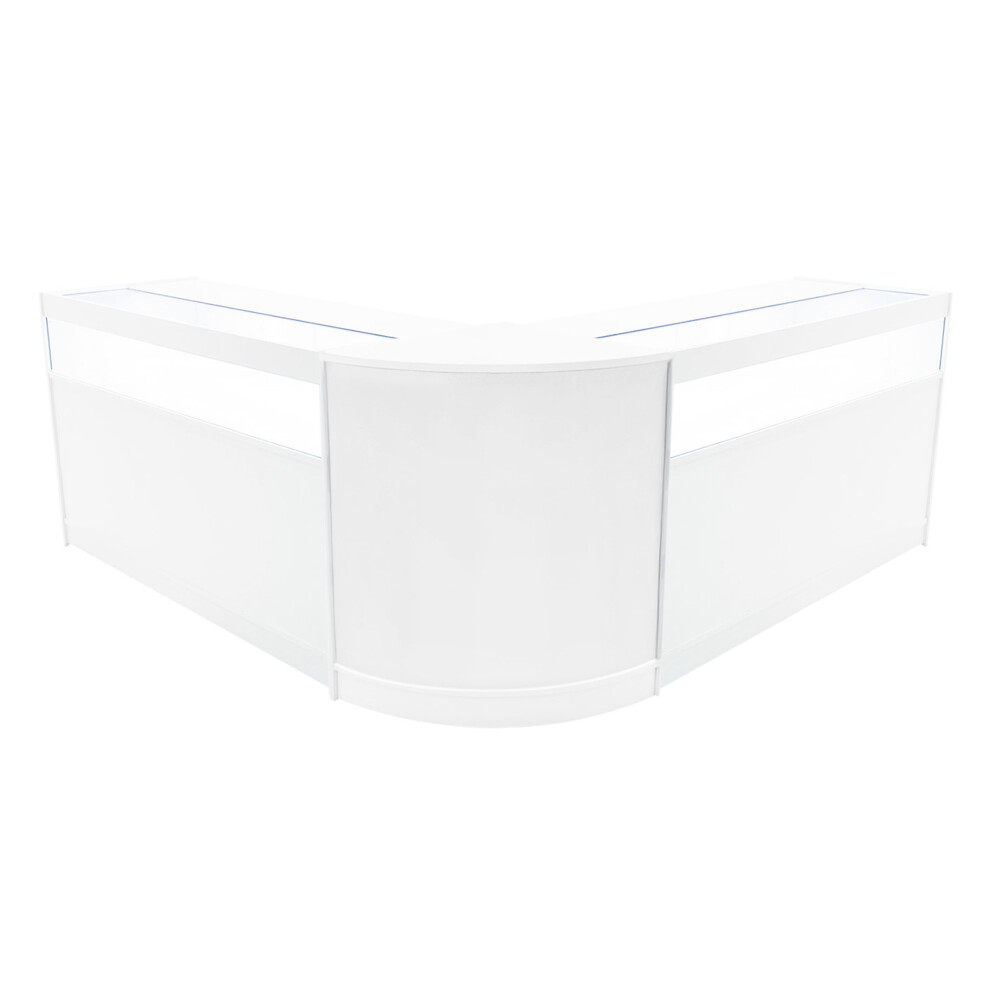 Monstershop White/Light (2 X 1500Mm W Counters & 1 X 600Mm W Corner Unit - ) Shop Counter Set Iris Led Lockable