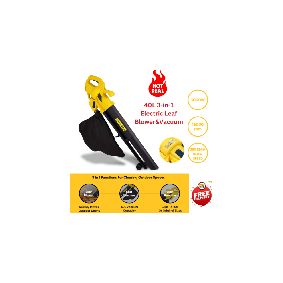 Leaf Blower Vacuum Garden Leaves Shredder Mulcher 3-In-1Lightweight