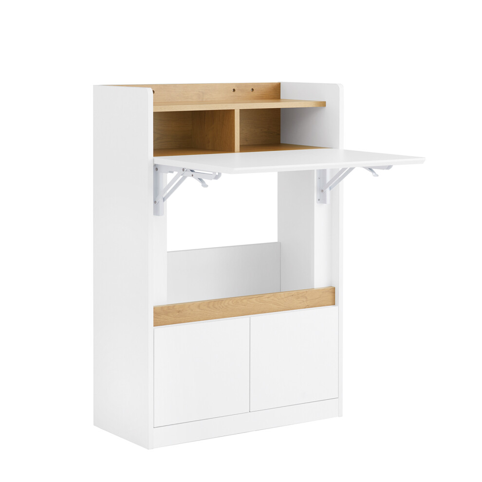 SoBuy Folding Desk 2 Drawers 63x93cm White