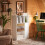 SoBuy Βιβλιοθήκη STR11-WN Λευκό-Φυσικό 72x30x110 εκ. με Συρτάρια 9