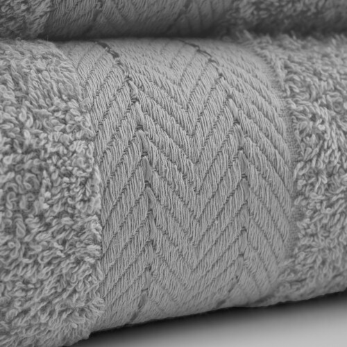 100% Cotton 10 Piece Super Soft Bathroom Towel Bale Set - Silver 1