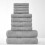100% Cotton 10 Piece Super Soft Bathroom Towel Bale Set - Silver 3