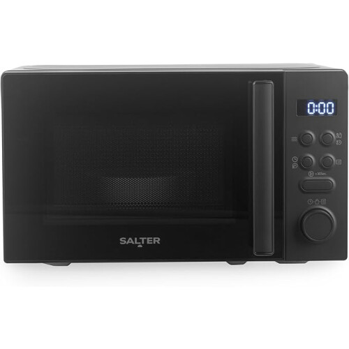 Salter 20L Digital Microwave 95-Min Timer 25cm Glass Turntable LED Display Kuro