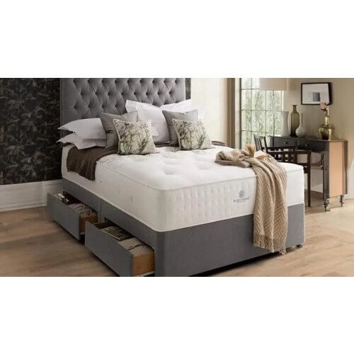 CALISMA Toro Plush Memory Spring Divan Bed With Mattress 2Drawers 4FT6