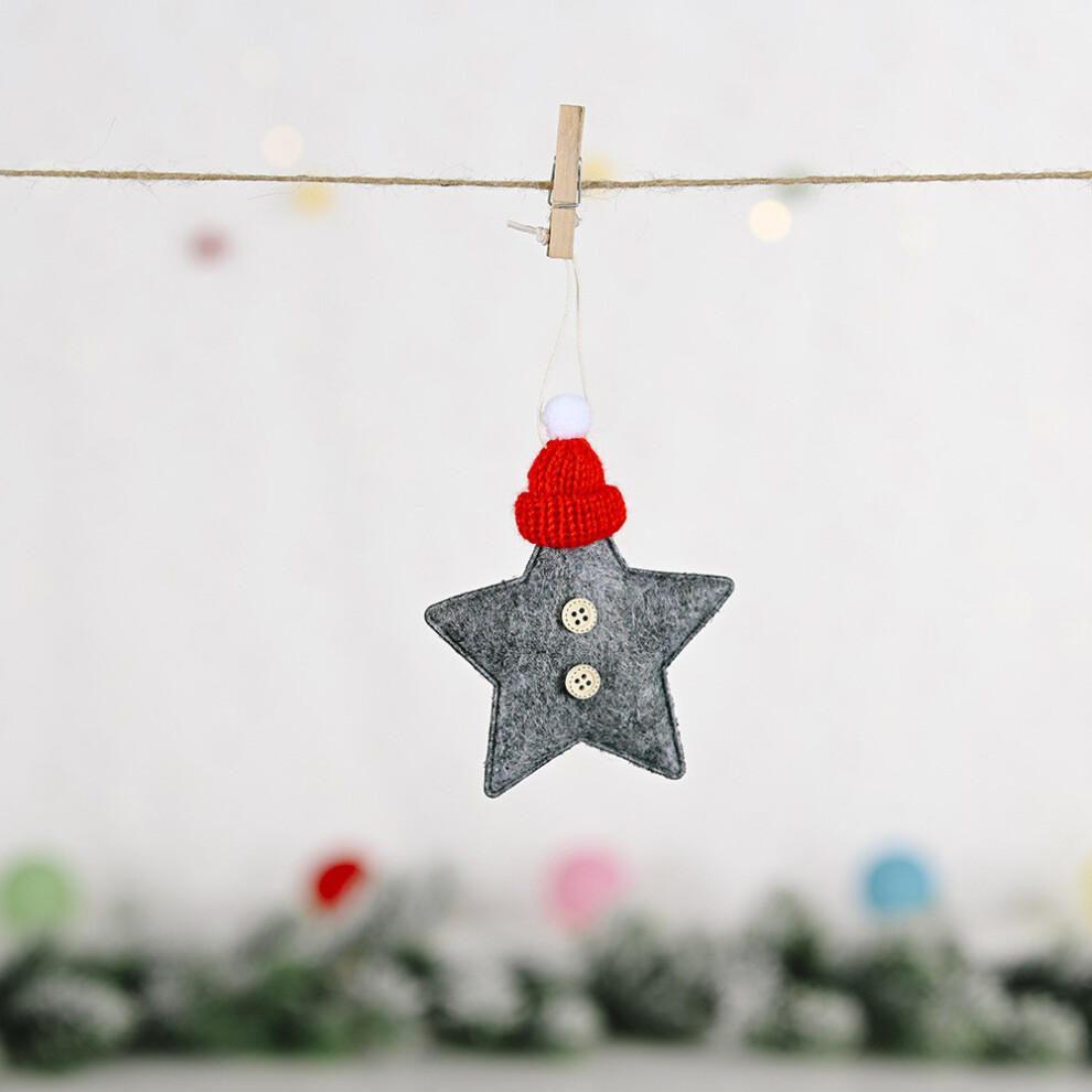 (Gray Star) Red Star Adorable Knit Hat Hanging Ornament For Perfect Christmas Tree Decor-image-OPC-PJ82SQX-NEW