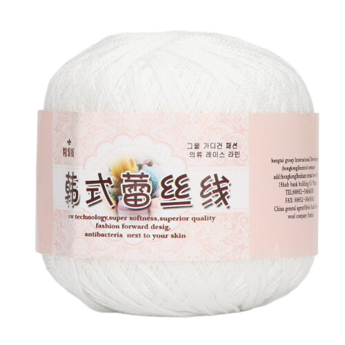 Lace Thread White Anti Pilling Comfortable