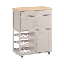 SoBuy Carrello Portaoggetti Cucina con Cassetto e Ante