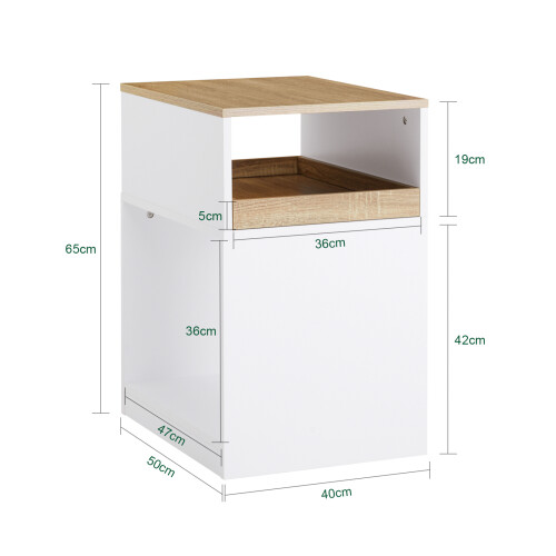 SoBuy Ερμάριο Γραφείου ASK08-WN Λευκό 40x50x65 cm 2