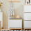 SoBuy White Shoe Bench with Cushion & Flip-Drawer 9