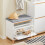 SoBuy White Shoe Bench with Cushion & Flip-Drawer 11