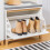 SoBuy White Shoe Bench with Cushion & Flip-Drawer 7