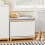 SoBuy White Shoe Bench with Cushion & Flip-Drawer 2