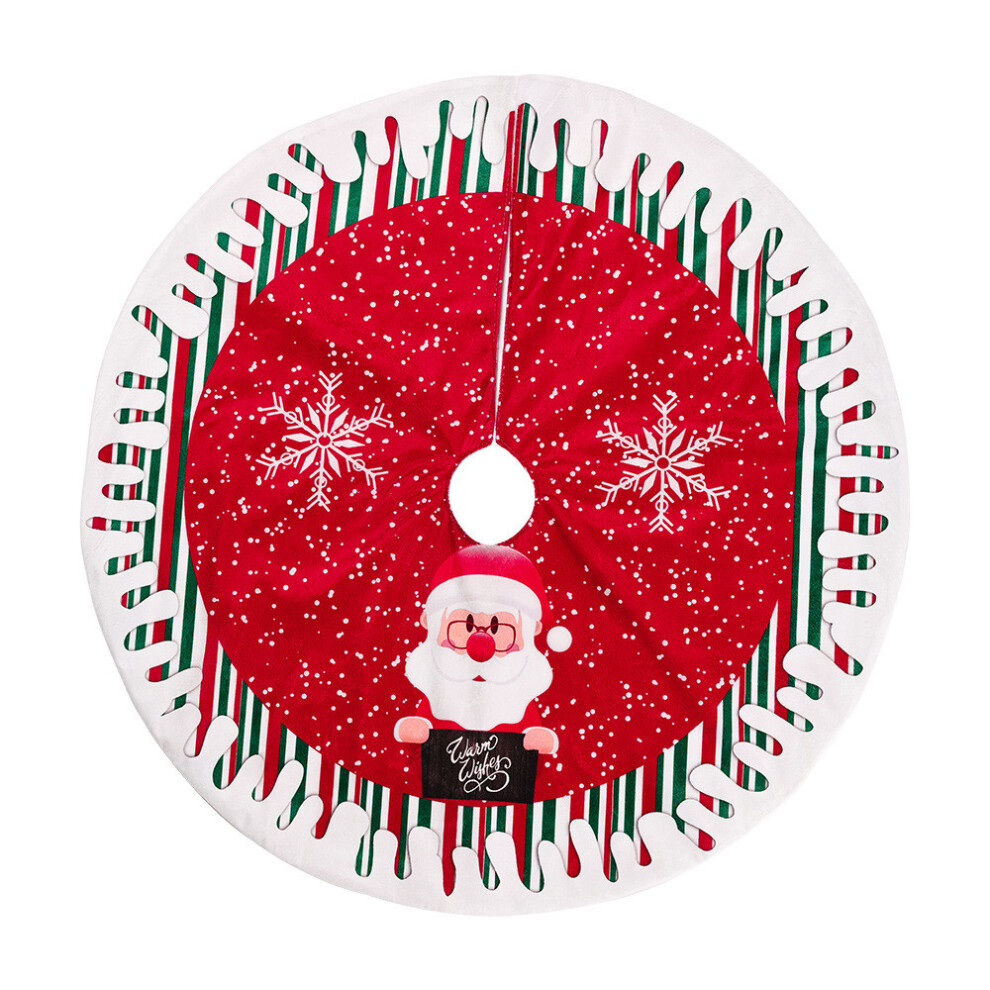 (Red Stripe Tree Dress) And Elegant Red White Christmas Tree Skirt With Snowflakes Snowman And Reindeer For Festive Style-image-OPC-PJ85HJ7-NEW
