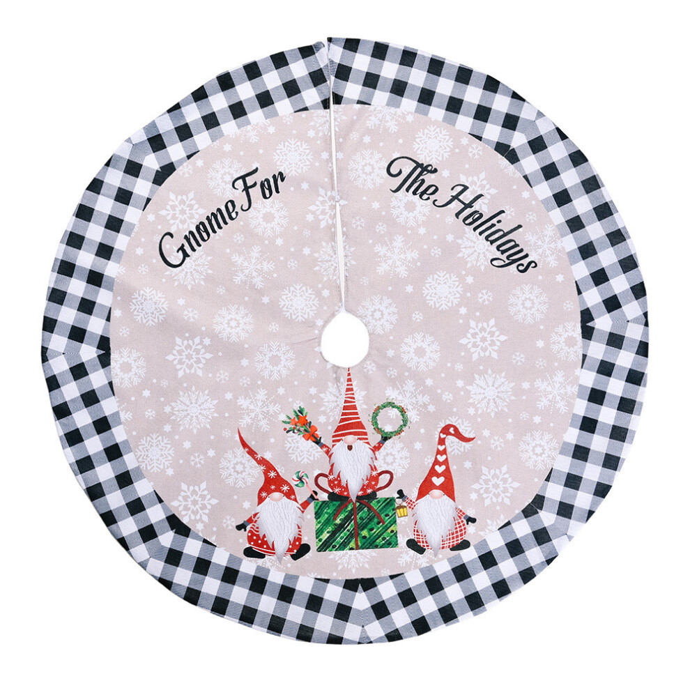 (Forest BlackWhite Skirt) And Red Classic Black Checkered Tree Skirt With Unique Forest Elder Design Ideal For Christmas Celebrations-image-OPC-PJ85HJH-NEW